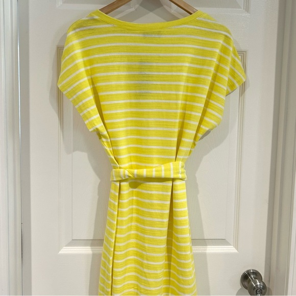 Lane Bryant Yellow Striped T Shirt Dress 14/16 NWT Cotton Short Sleeve V-Neck - Picture 11 of 16
